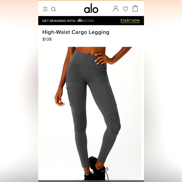 Alo High-Waist Cargo Legging (gray) - Picture 2 of 10